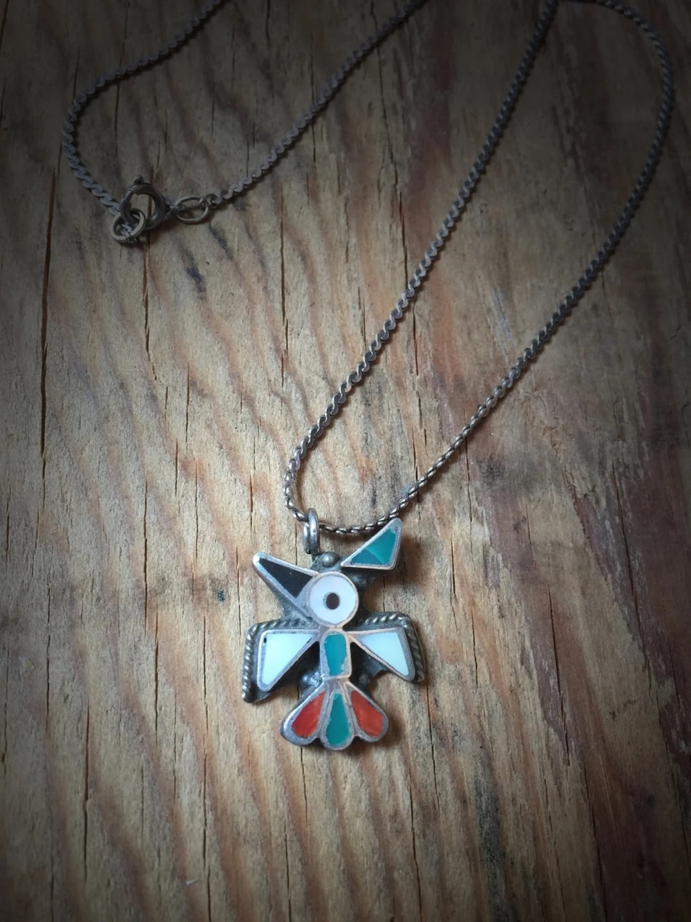 Vintage Zuni Thunderbird Necklace